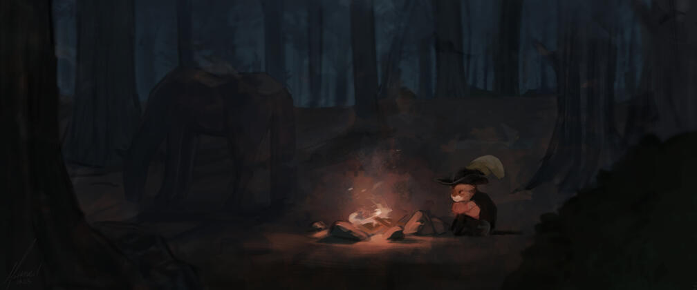 A scene redraw from Puss in Boots!